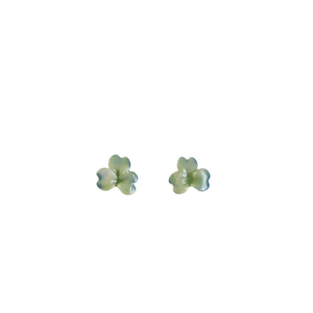 Belleek Shamrock Earrings Green/Blue