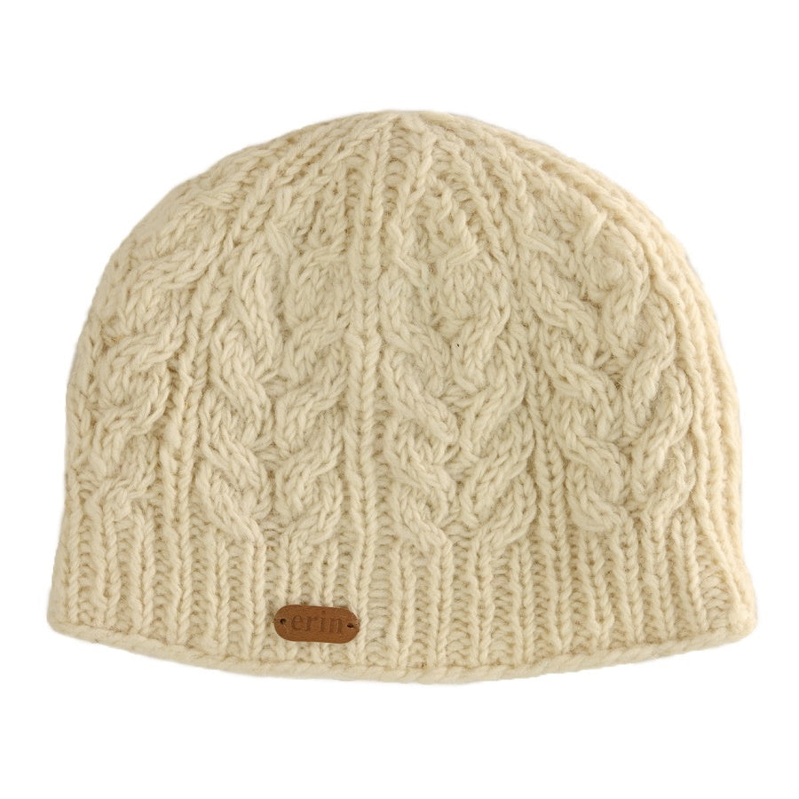 Aran Cable Pull-on Hat White