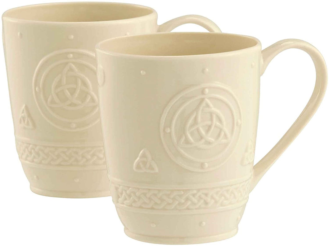 BELLEEK CLASSIC CELTIC 10 OZ MUGS PAIR