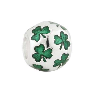 INLAYED ENAMEL SHAMROCKS BEAD