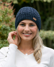 Load image into Gallery viewer, Aran Cable Pull-on Hat Charcoal
