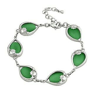 Tara Solvar Green Claddagh  Bracelet