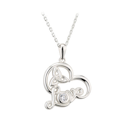 TRINITY LOVE HEART PENDANT Stirling Silver