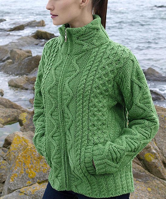 Knit Zip-Up Wool Jacket