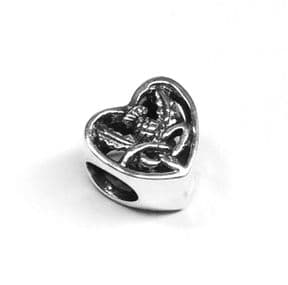 OUTLANDER INSPIRED SILVER KEEPSAKE HEART BEAD CHARM