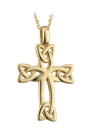Solvar 9k Gold Celtic Trinity Knot Cross Pendant