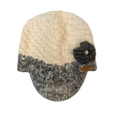 Load image into Gallery viewer, Uneven Wool Peak Hat with Cable Band Grey
